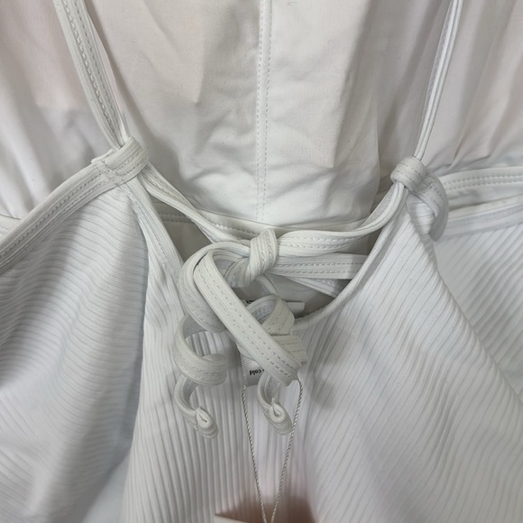 Andie Swim Women's XL The Paloma Rib 1pc Swim Suit White NWT Cheeky Padded - Picture 5 of 9